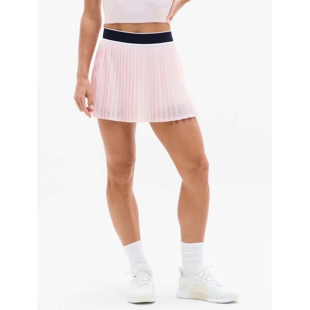 Athleta Power Serve‎ Pinnacle Skort Pink Pleated Tennis Skirt Womens Large NWT